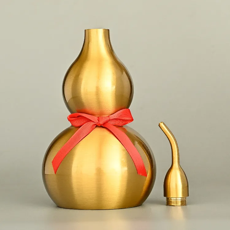 铜葫芦摆件 纯铜开口葫芦 车挂件开盖八卦葫芦办公室摆设中式礼品