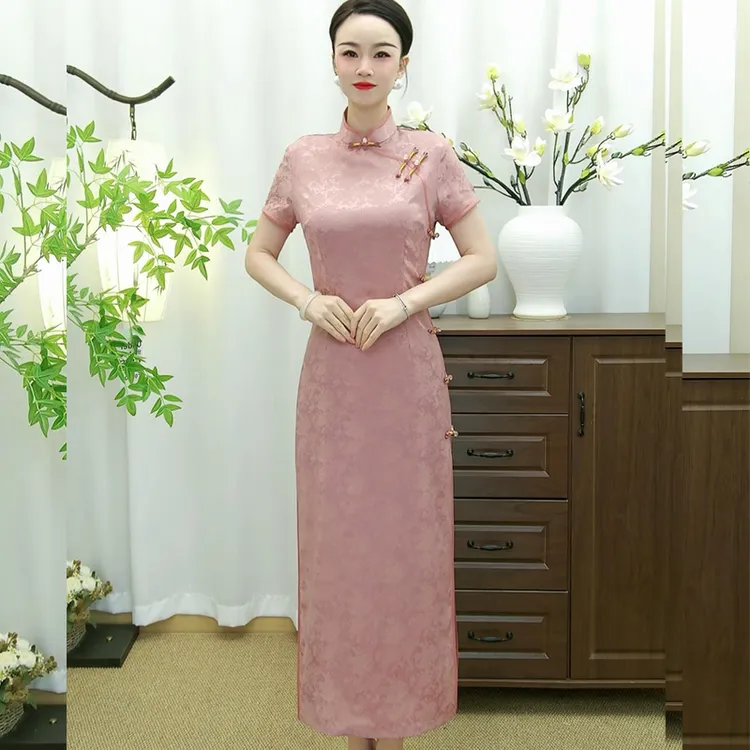 【Feel夏叶】2025女款气质网红中国风旗袍高端提花时尚夏季满庭芳华