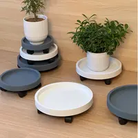 卉馨加厚钢化花盆托盘底座承重强花盆底座托盘带轮子透气养花通用