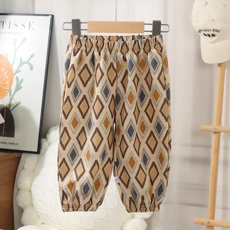 热推 爆款韩版 男童女童夏季防蚊裤洋气宽松薄款 九寸裤