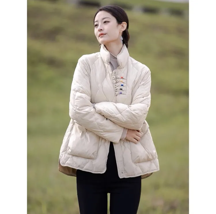 冬季新款复古文艺民族风盘扣保暖多色修身短外套女 YD268