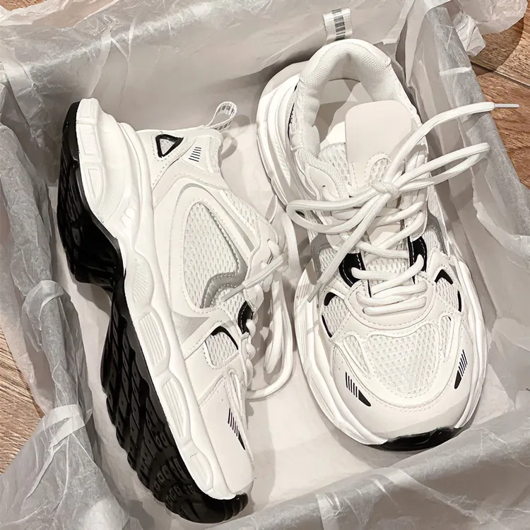 港风春秋季运动休闲厚底网红老爹鞋女ins韩版百搭学生透气网面鞋