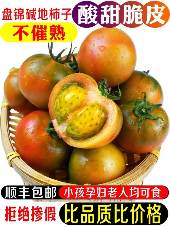 盘锦碱地柿子西红柿水果柿子番茄小时味道酸甜口感3斤顺丰包邮5斤