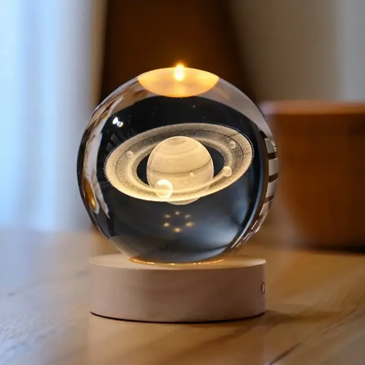 创意礼物发光水晶球小夜灯氛围灯桌面装饰摆件送处朋友礼物