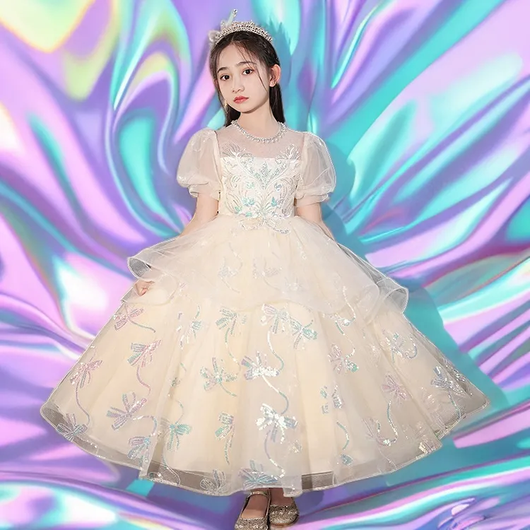 女童礼服新款婚礼花童连衣裙公主裙夏季儿童高端主持人钢琴演出服