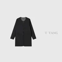 秋冬复古纯色百搭休闲长袖双兜中长款棉服（后面无叉）【5056-1】FF