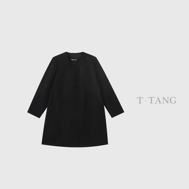 秋季斜纹记忆面料百搭时尚休闲立领拼片风衣【6133】88