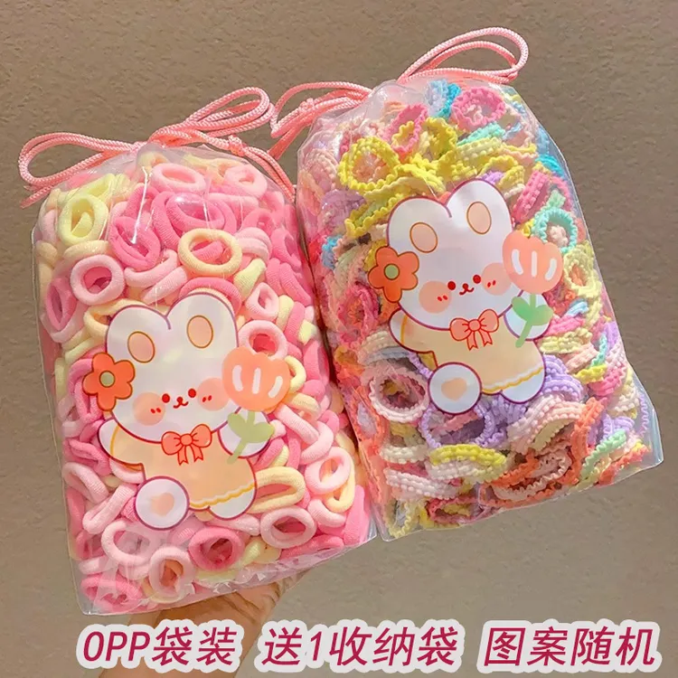 高弹力不伤发小皮筋儿童头绳宝宝发圈小女孩扎头发橡皮筋毛巾圈