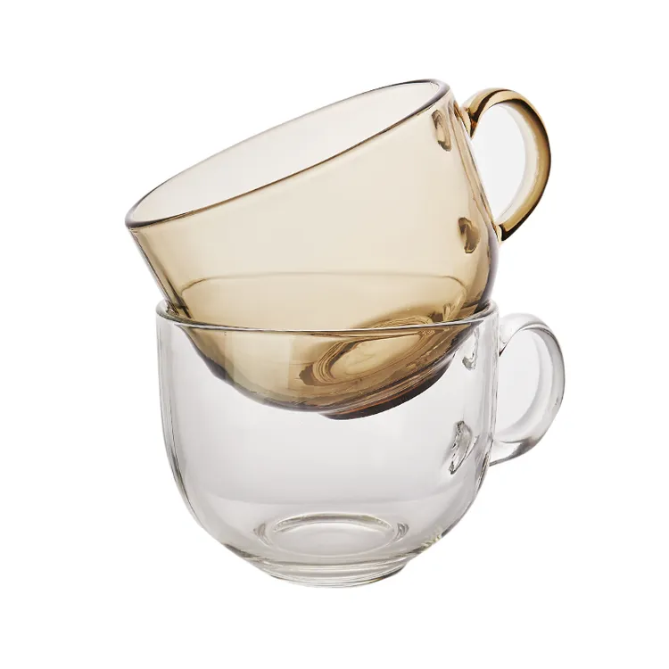 大容量耐高温玻璃防爆早餐杯【两只装】家用网红高质量透明茶杯大肚