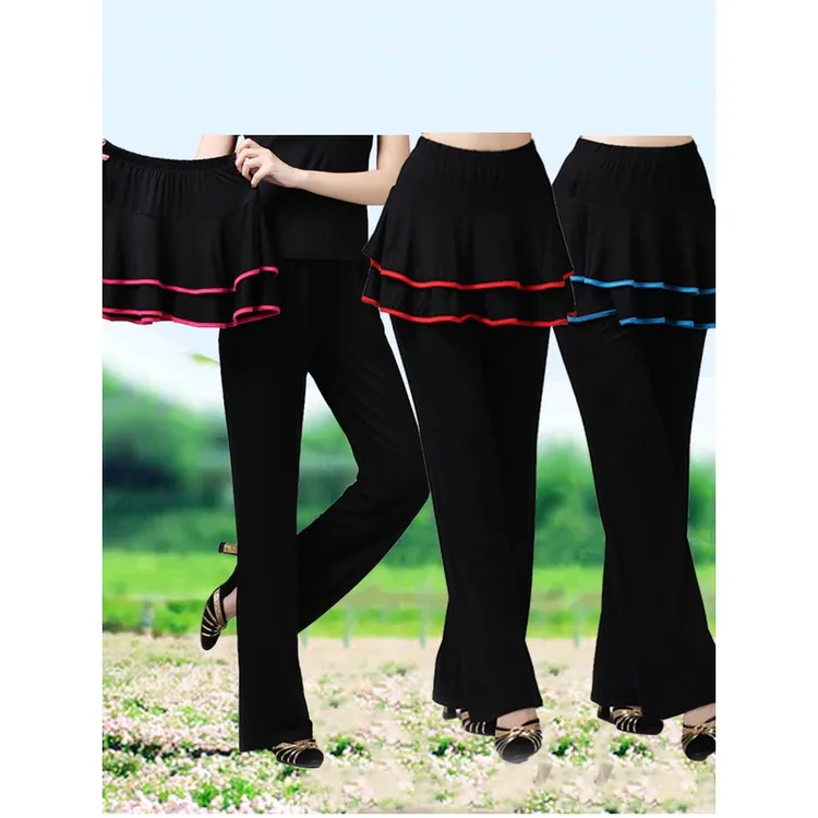 广场舞服装新款莫代尔跳舞裤裙裤拉丁舞裤舞蹈穿的裤裙长裤裤子女