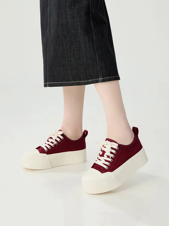 DEEP BREAEH深呼吸哥弟真的好女鞋新款厚底低帮休闲帆布鞋AX12279