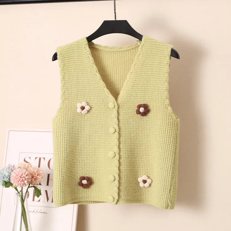 马甲女针织背心春秋2024新款短款宽松V领叠穿无袖毛衣坎肩外穿潮