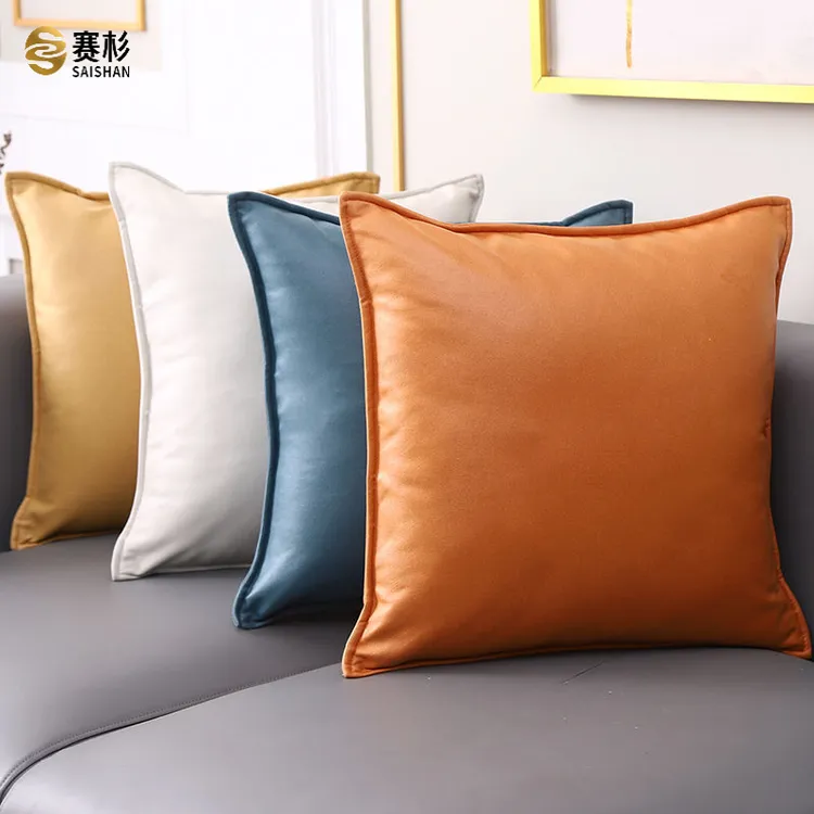 科技布抱枕套轻奢简约床头纯色软包靠垫办公室靠枕靠背套沙发抱枕