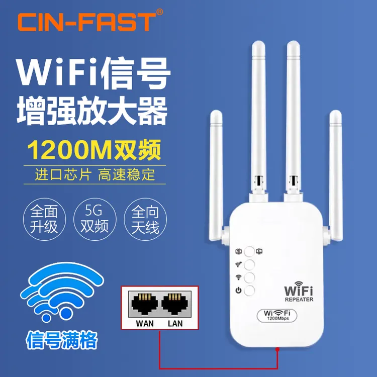 CIN-FAST双频5G千兆wifi信号放大器家用网络信号增强器中继器穿墙