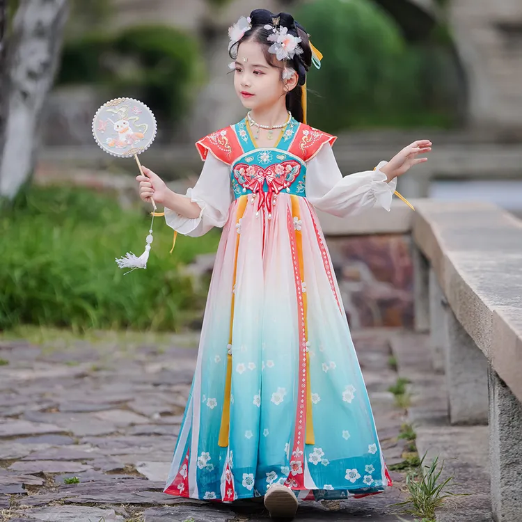 女童汉服古风超仙春装小女孩公主裙唐装连衣裙女儿童裙子2025新款