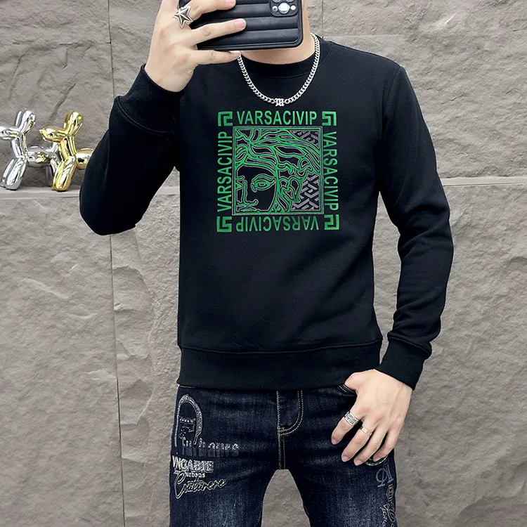 VARSACIVIP/瓦萨琪贵宾欧版卫衣轻奢时尚修身春秋男士美人头长袖