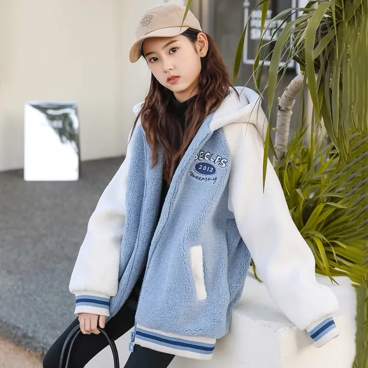 少女加绒棉袄2025新款12-15岁中学生秋冬洋气爆款加厚棉服外套