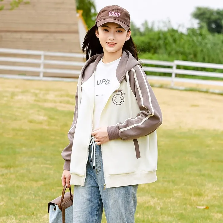 初中学春秋季休闲棒球服加厚少女2025新款高中生大童时尚宽松外套
