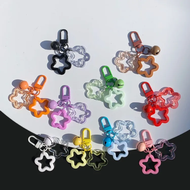 五角星钥匙扣幼儿园小礼品创意彩色幸运星挂件学生奖品包包配饰
