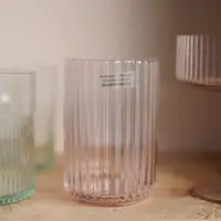 【瑕疵】超清透粉色-棱纹-水杯365ml 7cm*11.1cm
