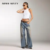 【贤哥专属】【进口牛仔面料】Miss Sixty秋季新款牛仔裤女设计感直