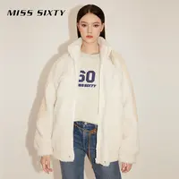 【贤哥专享】Miss Sixty冬季仿皮草外套女立领拼色高街休闲宽松美式