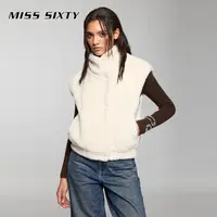 【贤哥专享】Miss Sixty外套女时尚气质拼接双领颗粒绒保暖无袖轻奢