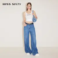 【贤哥专属】Miss Sixty牛仔裤女垂感宽松高腰显瘦阔腿裤拖地裤