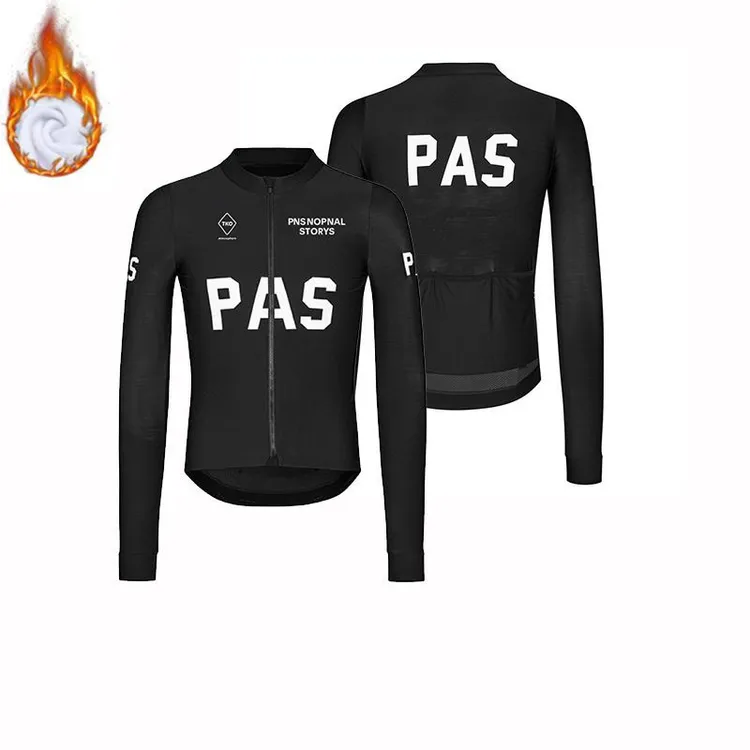 PAS 冬季款自行车长袖骑行服男女款户外运动抓绒秋冬季