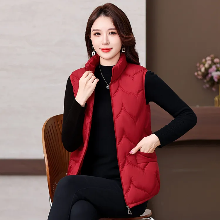 棉服马夹女士秋冬季小坎肩马甲修身休闲百搭时尚9823-1