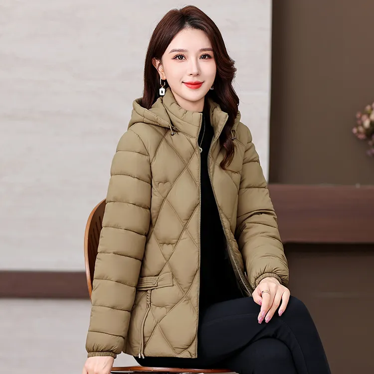  连帽棉服女士秋冬新款时尚洋气衣服女棉衣外套保暖宽松9865