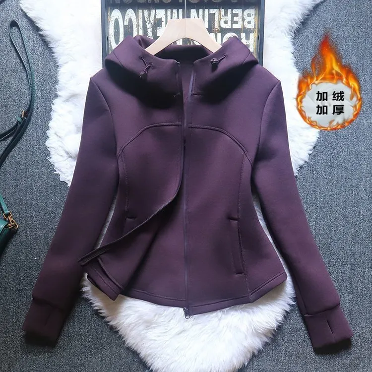 欧洲站2025新款时尚运动连帽空气层棉卫衣女外套气质休闲服