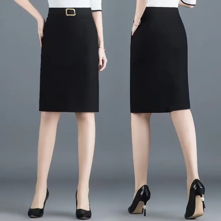 半身裙女秋冬新款高腰显瘦时尚职场百搭黑色气质大码雅丹风上新