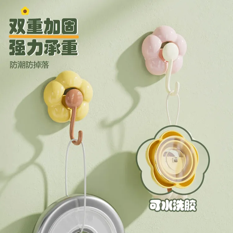 创意花朵吸盘挂钩真空强力免打孔家用无痕壁挂