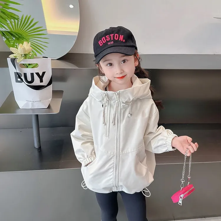 儿童装女童春装宝宝新款中大童春秋款外套女孩春季洋气帅气冲锋衣