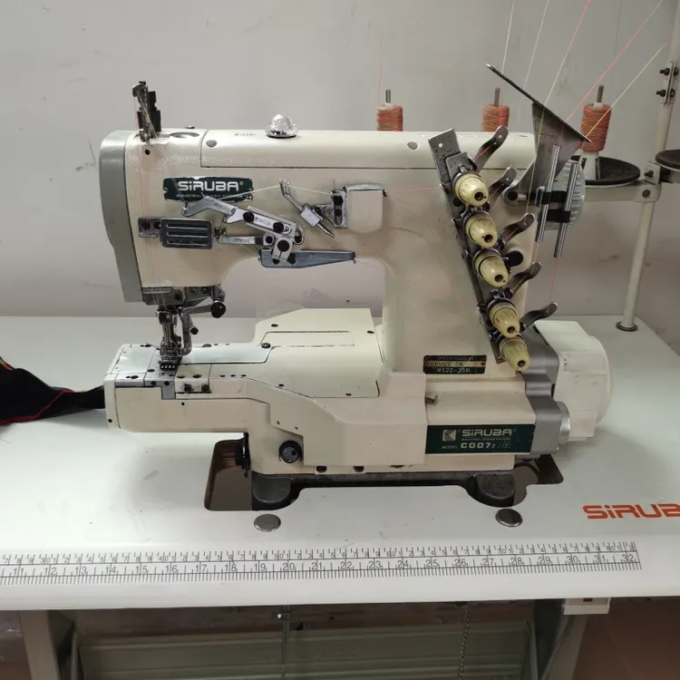 银箭C007绷缝机工业直驱三针五线小方头坎车薄厚通吃全套