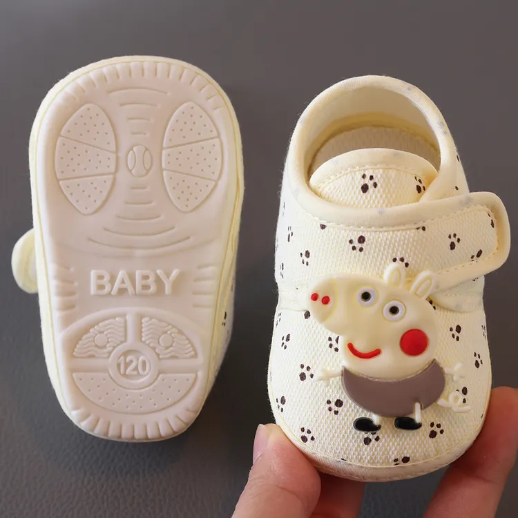 宝宝步前鞋春秋软底学步鞋防滑透气卡通魔术贴防掉0-1岁春秋婴儿