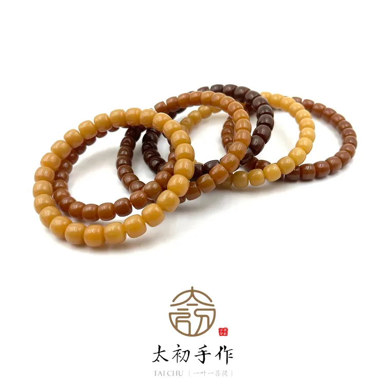 太初手作·手抛陈料菩提根手串8-10mm 天然风化无染色