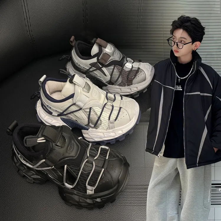 ABC儿童老爹鞋2025秋冬新款男童运动鞋软底女童鞋子加绒二棉鞋