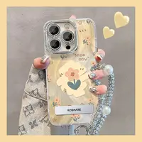 适用苹果vivo华为oppo小米iPhone14咖色花花精孔羽纱支架手机壳