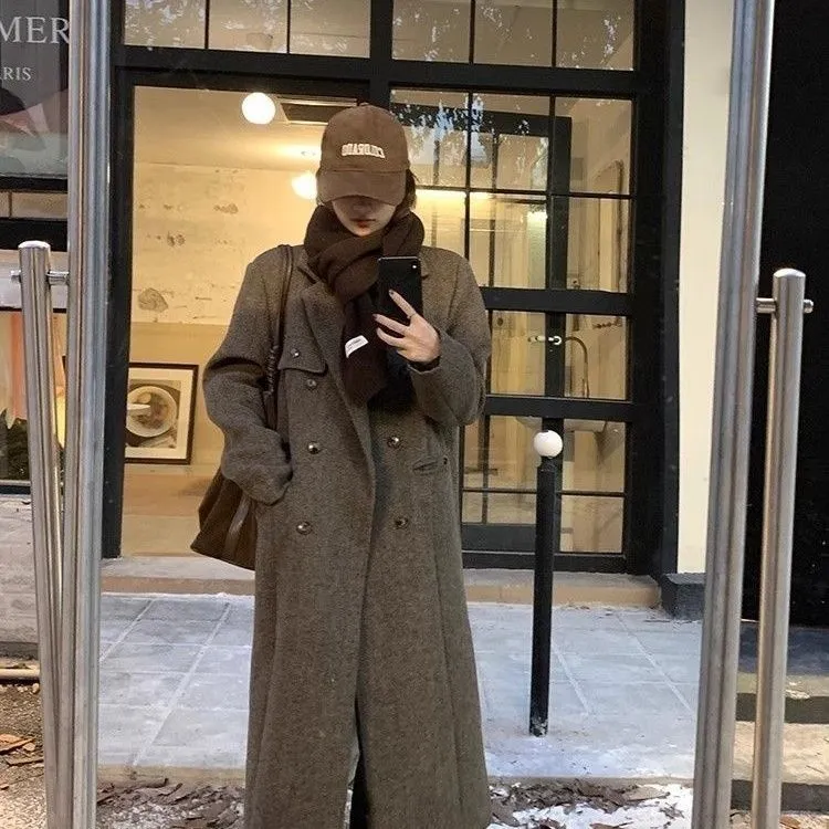 2025西装呢子大衣加厚秋冬季新款毛呢外套女高级小个子韩系美拉德