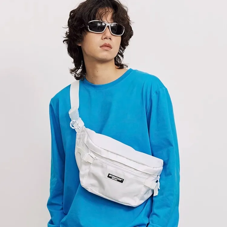 MYEDITION潮牌单肩斜挎包时尚休闲工装包男款大容量户外街头腰包