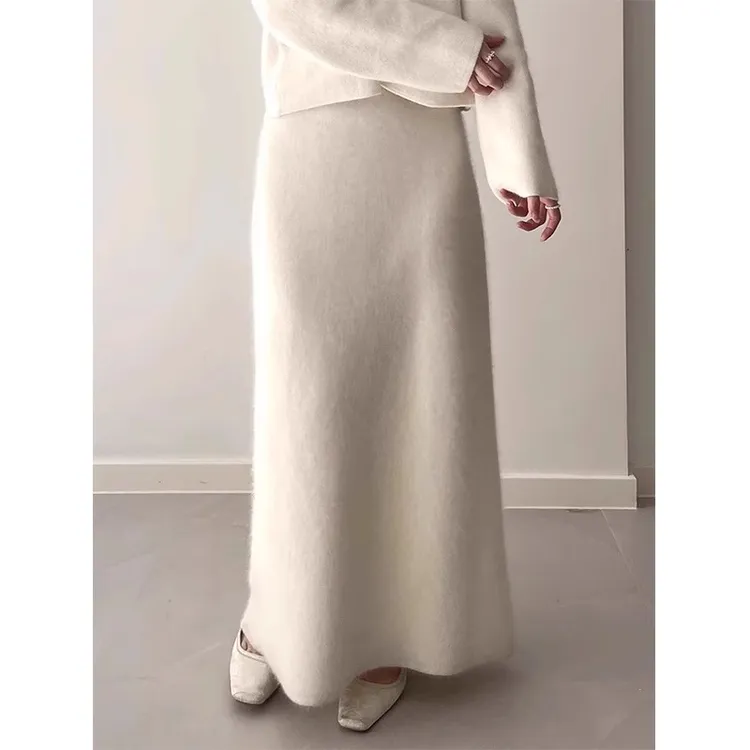 【加厚加长羊绒】大高个孕妇半身裙秋冬外穿针织裙宽松大码直筒长裙