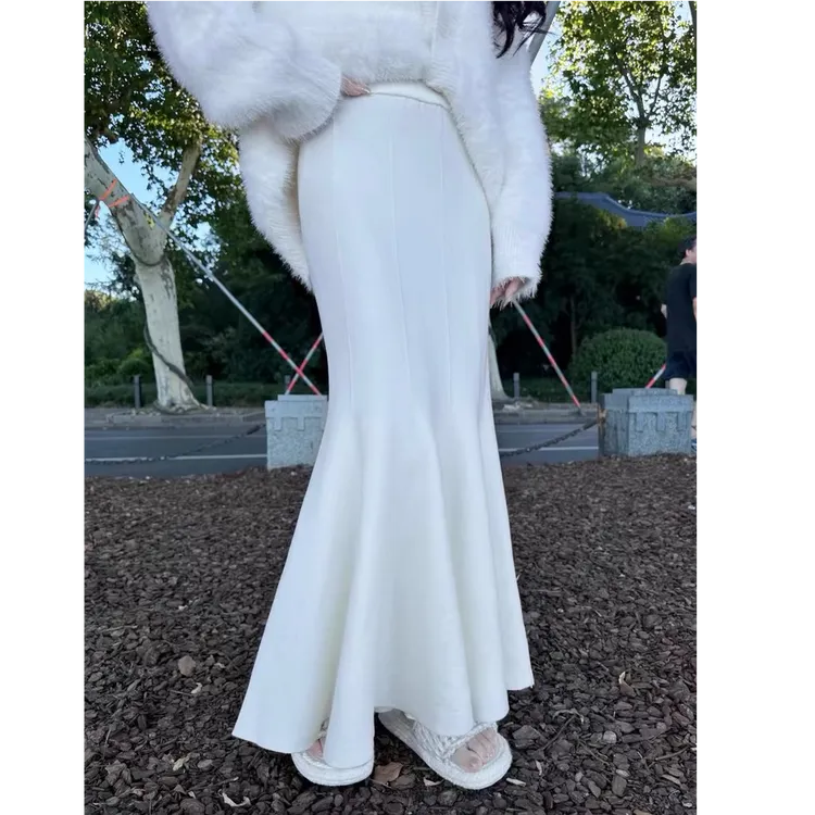 【仙女鱼尾裙】【高级有垂感】秋冬款孕妇半身裙无托腹针织加长孕妇装