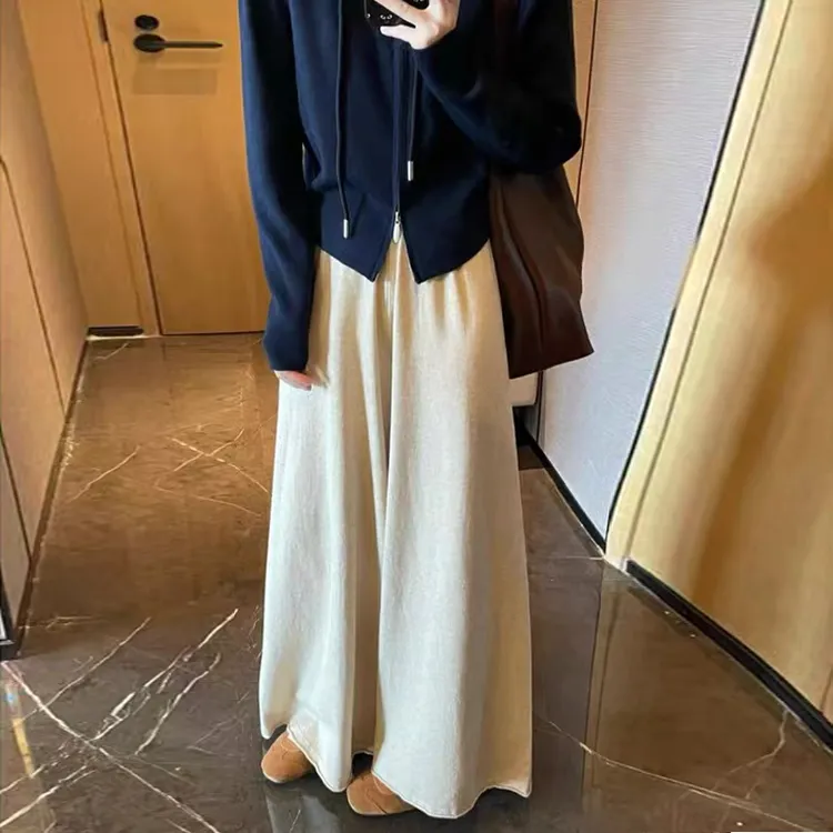 【秋冬穿搭】加绒孕妇裤时尚外穿宽松遮腿遮胯大版阔腿裤显瘦针织裤