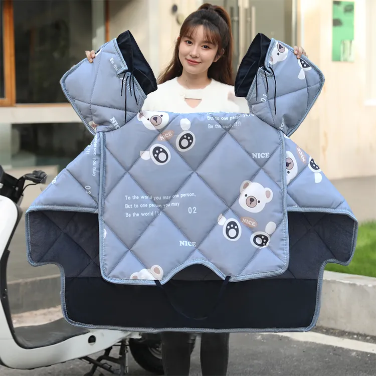 宝被冬季款电动车挡风被加绒加厚电摩电瓶车通用防水防风防寒保暖