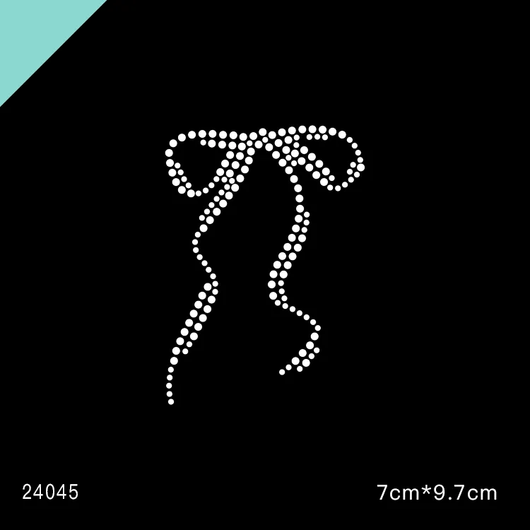 烫图烫钻蝴蝶结图案贴钻胸标牛仔短袖logo辅料厂家直销手工DIY045