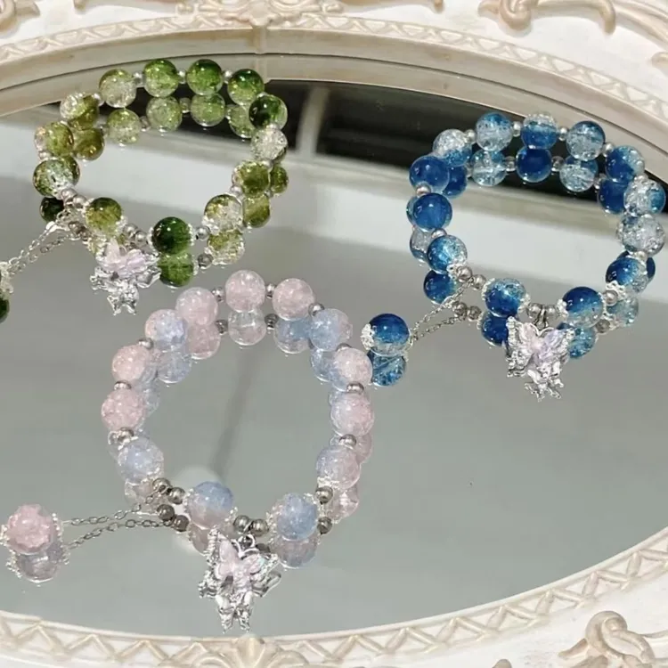 合金玻璃手链 【羊羊九宫格】仿水晶创意DIY琉璃珠子手串手链挂饰品