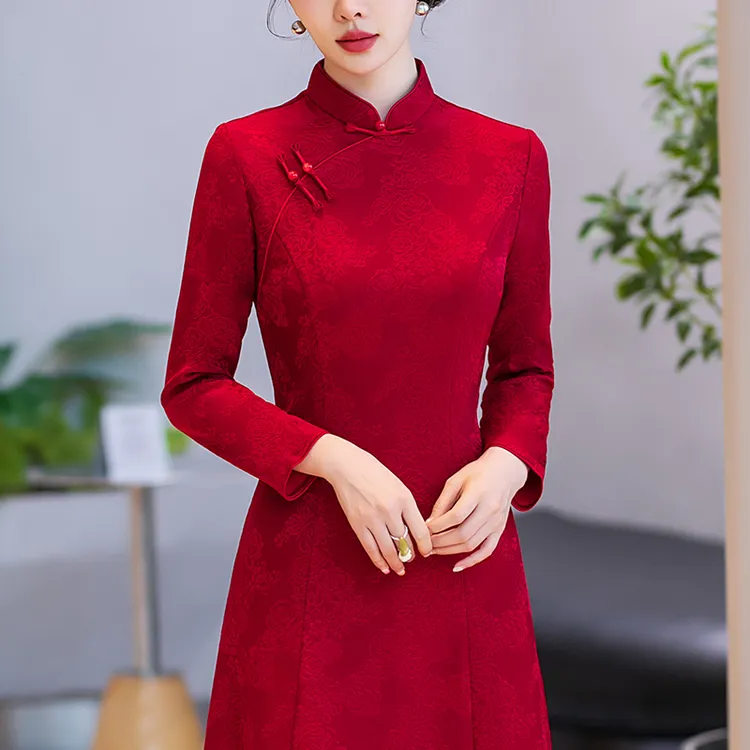 秋冬民国风2025新款高贵夫人妈妈长款优雅旗开得胜结婚礼服旗袍