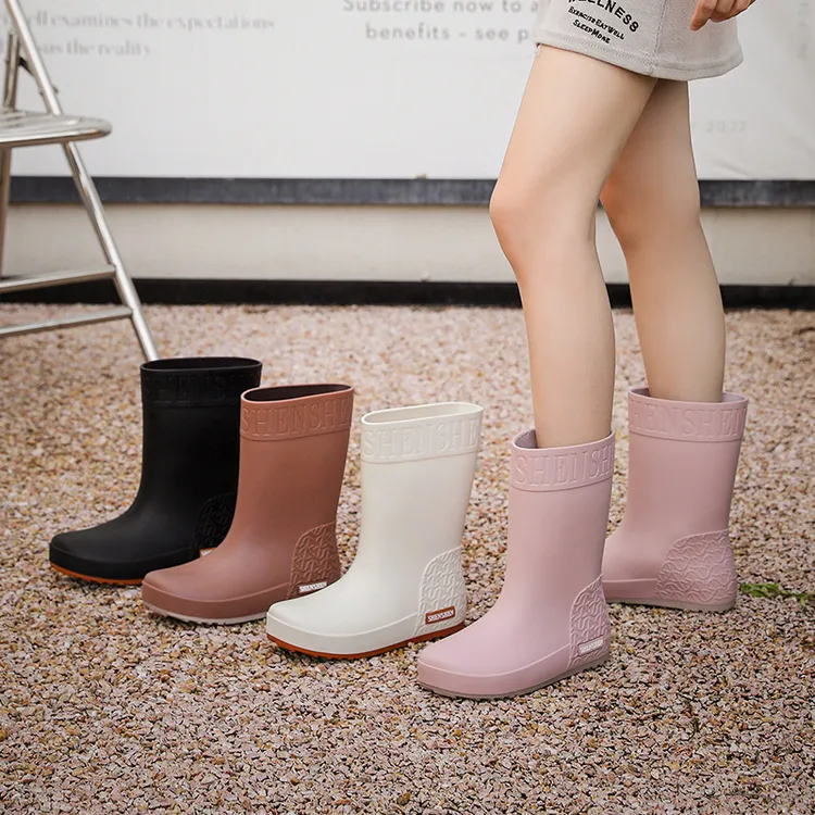 雨鞋女士夏季外穿休闲中筒水鞋防滑耐磨厚底防水胶鞋中帮套鞋雨靴